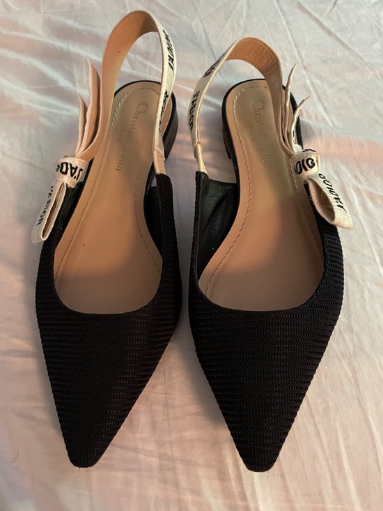 Dior Shoes - $990 Christian Dior Black Technical Canvas Ribbon J Adior Slingback Flats Sz 37
